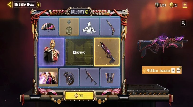 Zeichnung der Bestellung am Call of Duty Mobile
