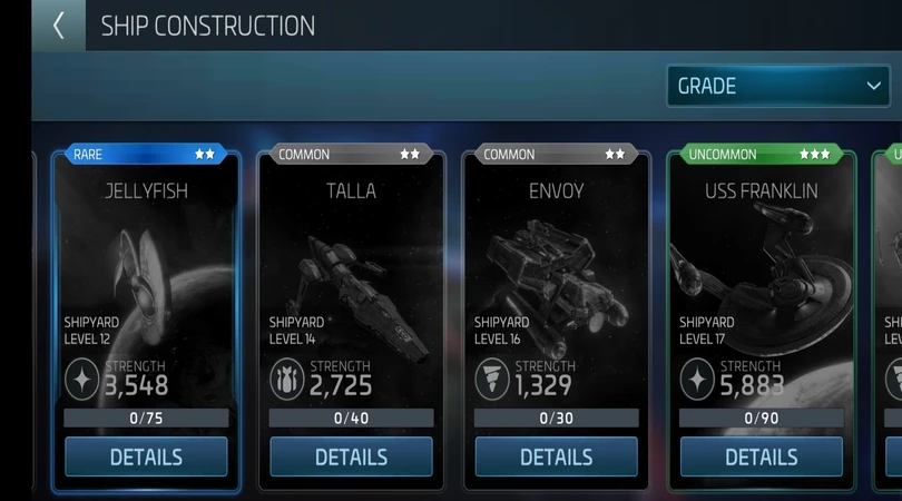 Schiffbau - guide Star Trek Fleet Command