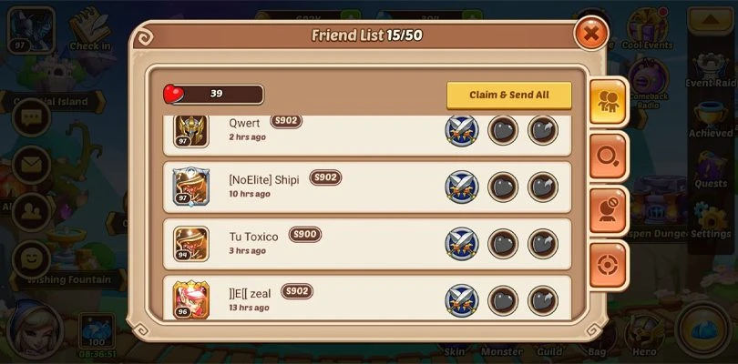 Liste der Freunde Idle Heroes