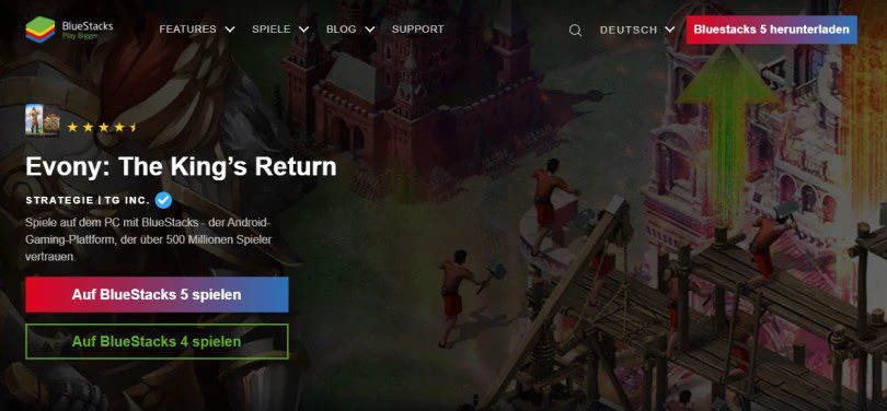 Laden Sie einen Android-Emulator auf den PC herunter, um Evony zu spielen