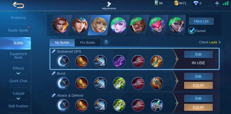Ausstattungspaket für Layla - Guide Mobile Legends