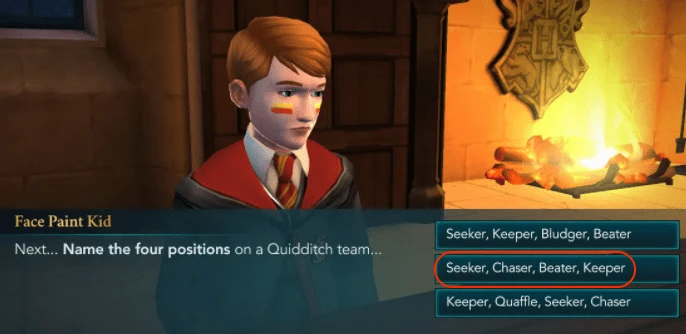 Chapitre 1 Saison 1 Quidditch - réponse Quiz