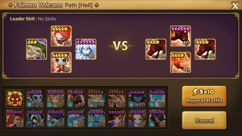 Kämpfe x10 Summoners War