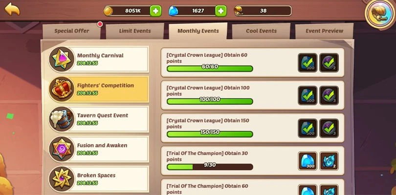 Veranstaltung Idle Heroes warrior competition