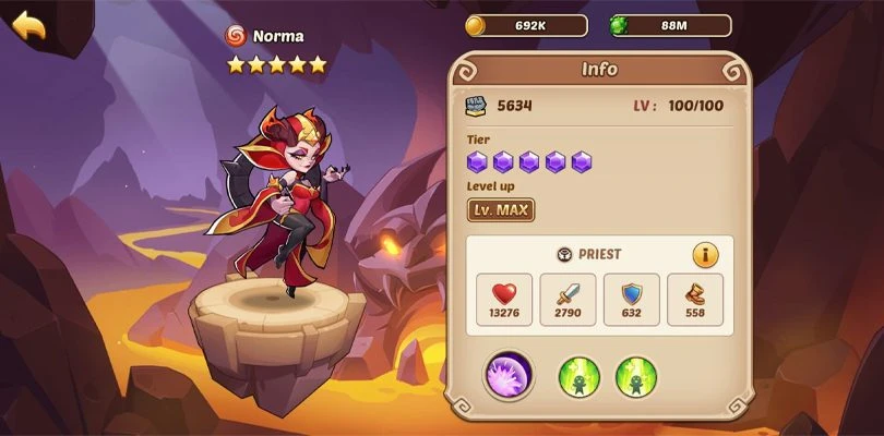 Norma 5 Sterne Held Idle Heroes