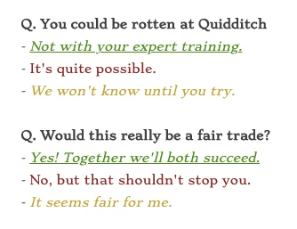 Réponses chapitre 2 Quidditch - Négocier avec Skye