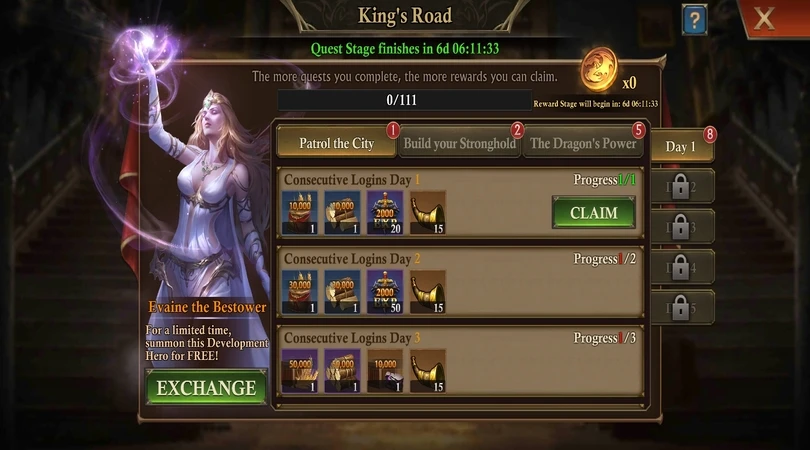 Abrufen seiner Belohnungen in King of Avalon