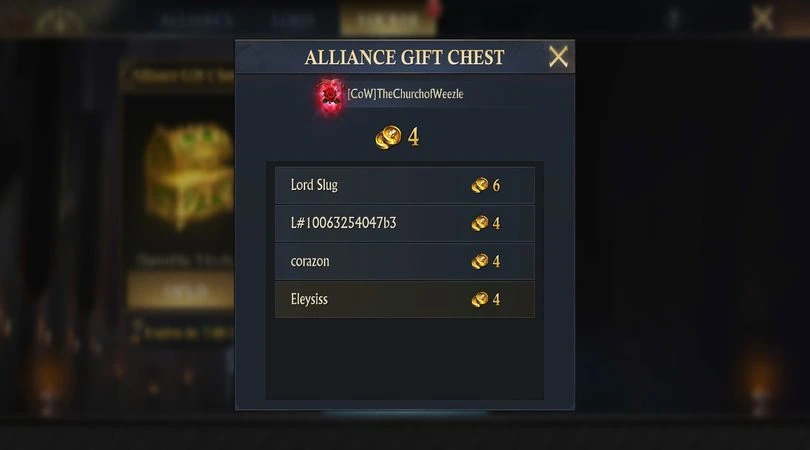 Tipps King of Avalon : Beispiele für Geschenke für Verbündete