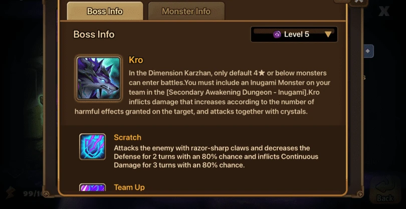 Inugami boss information