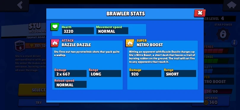 Stu Brawl Stars - Angriff und Super