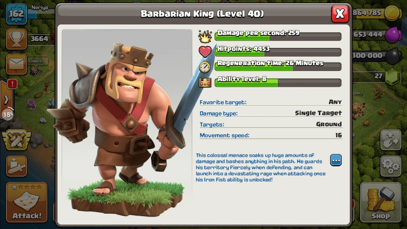Truppe Clash of Clans : König der Barbaren 
