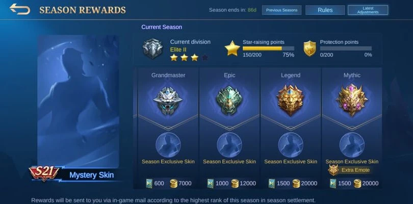 Mobile Legends rang: die Belohnungen Ende der Saison