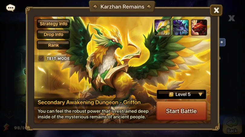Dungeon Second Awakening Griffon Summoners War