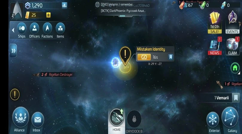 Attacks and time acceleration in Star Trek Fleet Command