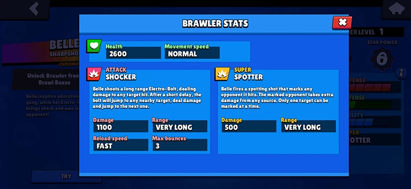 Belle Brawl Stars - Angriffe und Gadgets
