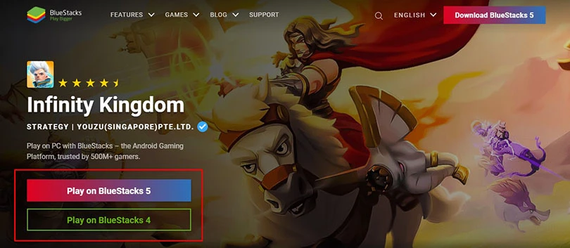 download an android emulator to play Infinity Kingdom on PC