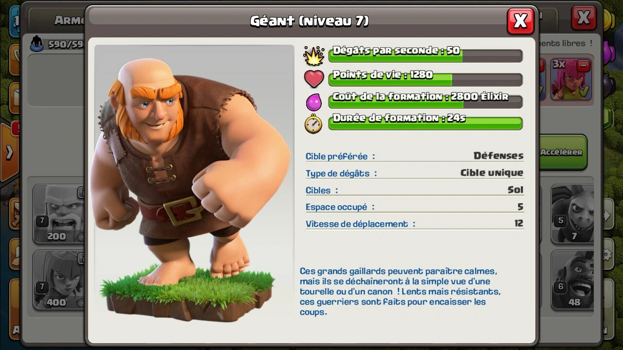 Stats geant Clash of clans