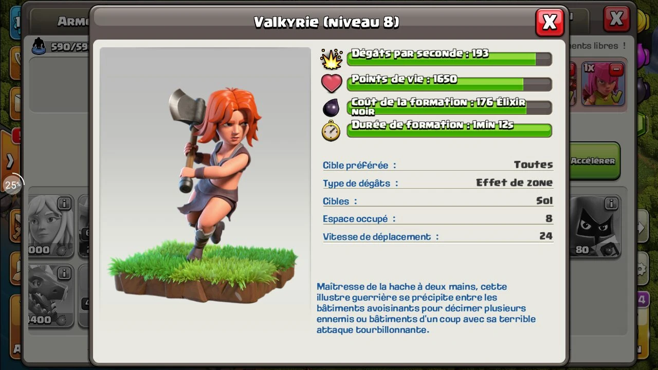 Statistiques valkyrie Clash of Clans