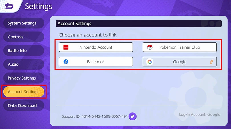 Link-Konto Pokémon Unite Schalter und Handy