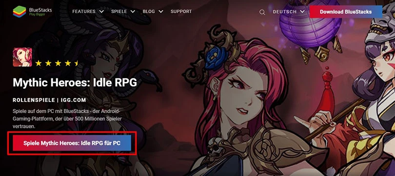 android emulator herunterladen Mythic Heroes
