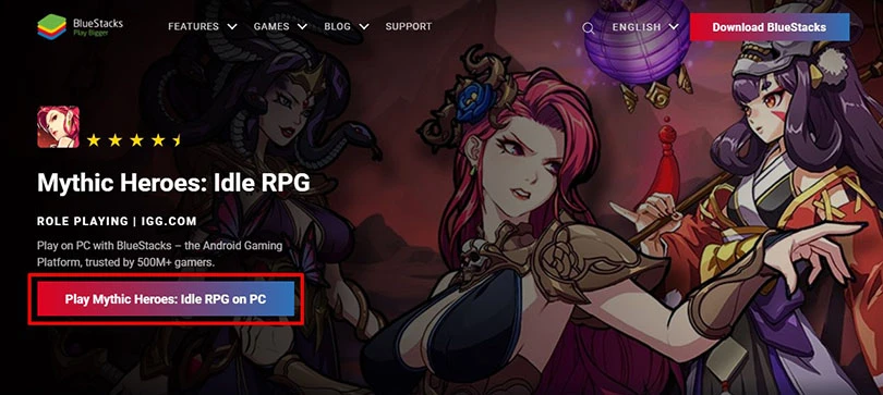 download android emulator Mythic Heroes