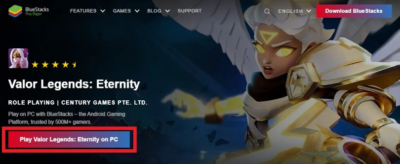 Download an Android emulator to play Valor Legends on PC