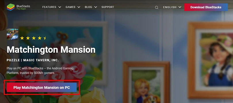 Download an Android emulator to play Matchington Mansion PC
