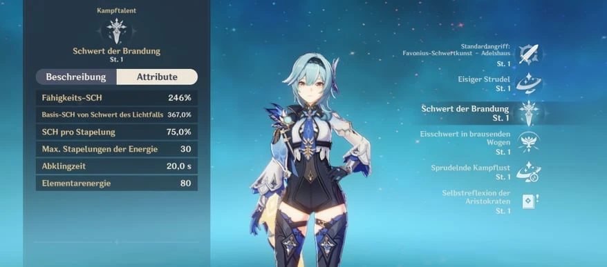 Guide von Eulas Fähigkeiten in Genshin Impact