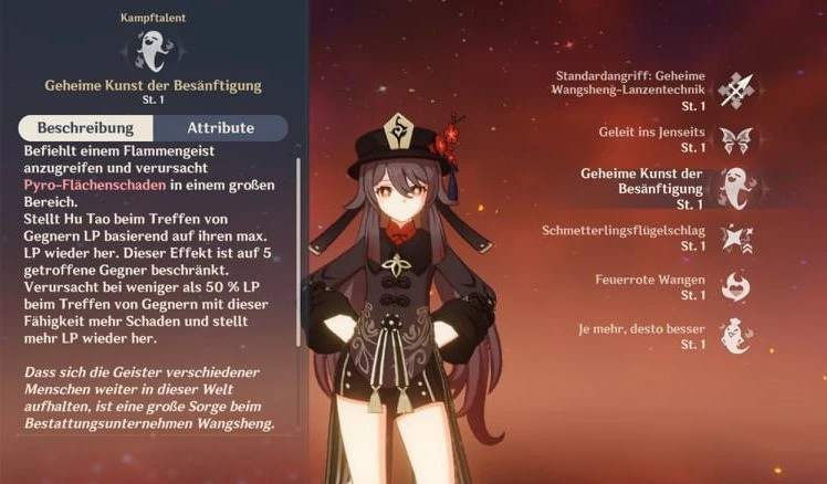 Hu Taos Kampffähigkeiten