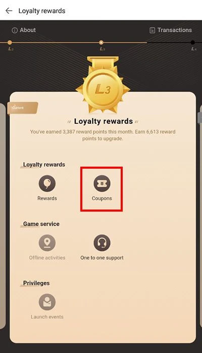 Abrufen von monatlichen Coupons Game Center Huawei