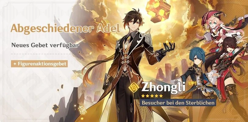 Figurenaktionsgebet von Zhongli in Genshin Impact