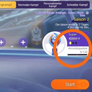 Aktivitätspunkte und Bonusanzeige