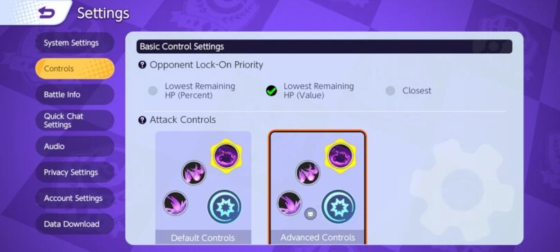 Targeting parameters for attacks on Pokémon Unite