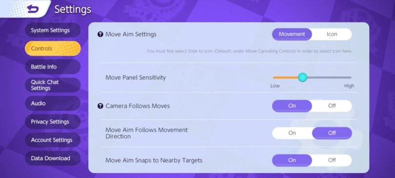 Camera controls on Pokémon Unite