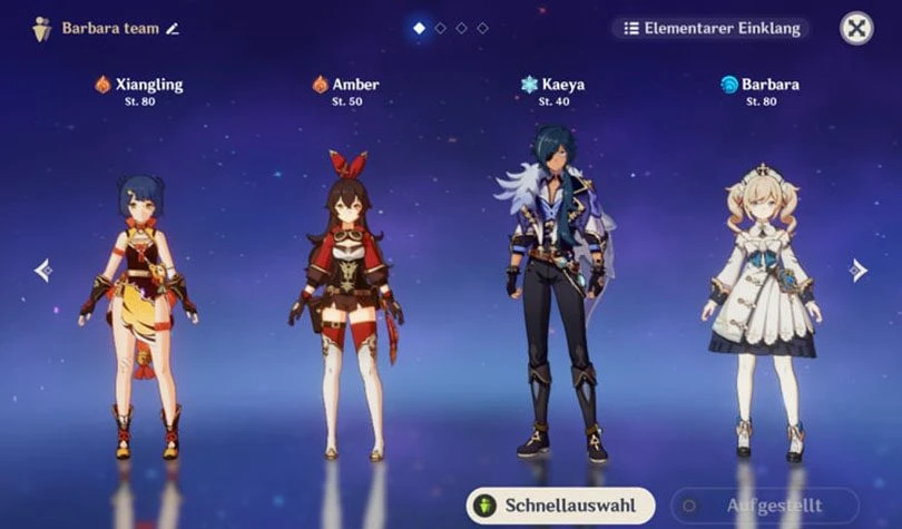 Team als Barbara in Genshin Impact