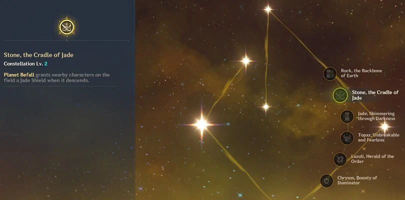 Zhongli constellations in Genshin Impact