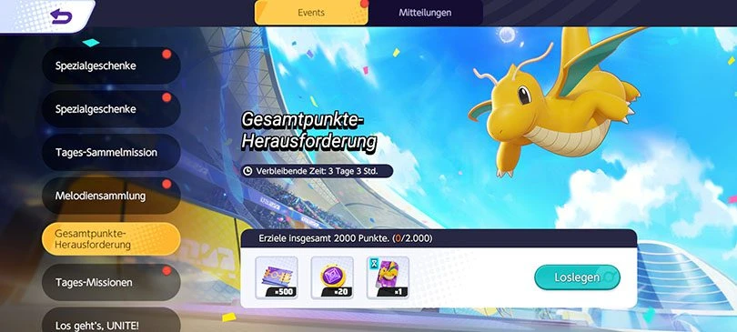 Mission zum Freischalten Dragoran auf Pokémon Unite