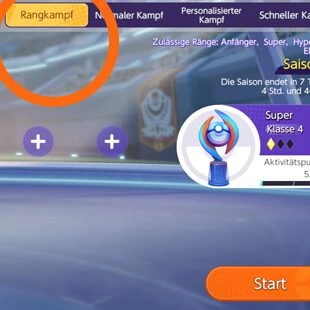 Zugang zu den gewerteten Spielen auf Pokémon Unite