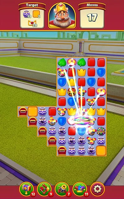 Screenshot of a boost combo in Royal Match