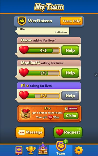 Royal Match team system