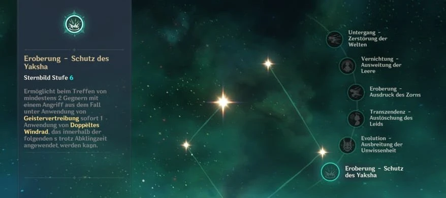 Konstellation von Xiao in Genshin Impact