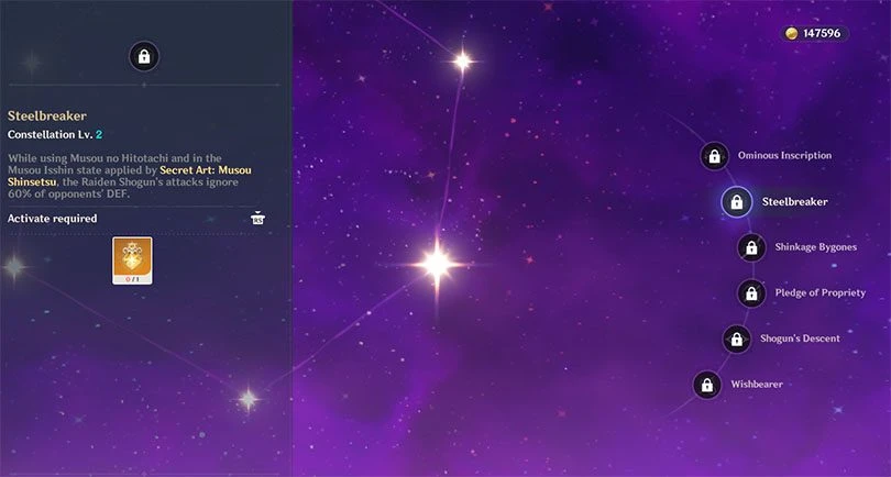 Genshin Impact Raiden Constellations