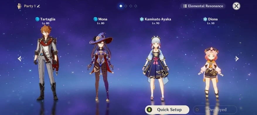 Putting together a team in Genshin Impact