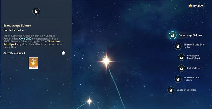 Ayaka's constellations in Genshin Impact