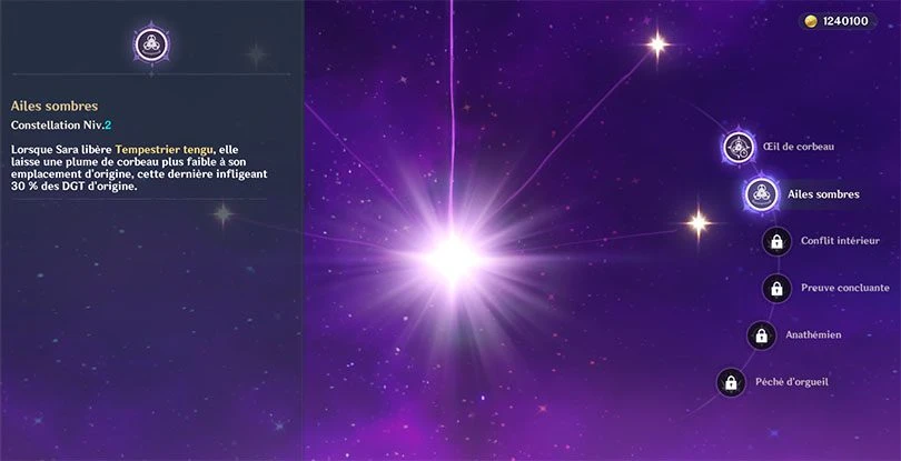 Constellations de Kujou Sara dans Genshin Impact