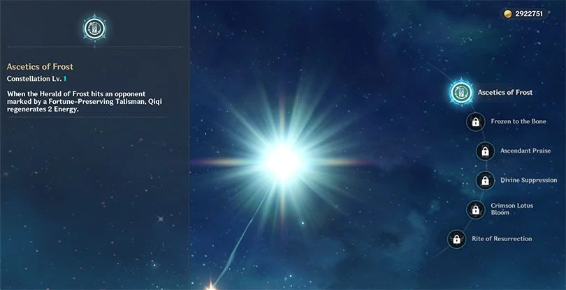 Qiqi constellations in Genshin Impact