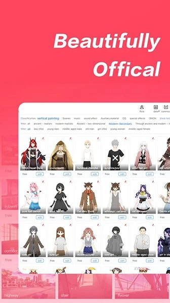 Personnages Dokific officiels pour créer son visual novel