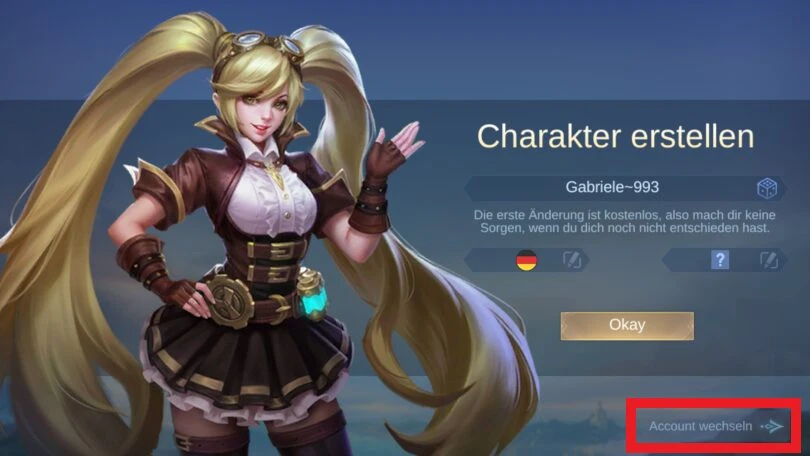 Wiederherstellen des Kontos Mobile Legends PC