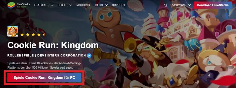 Download BlueStackszum Spielen von Cookie Run Kingdom PC