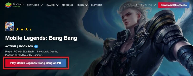 Download the BlueStacks emulator to play Mobile Legends PC